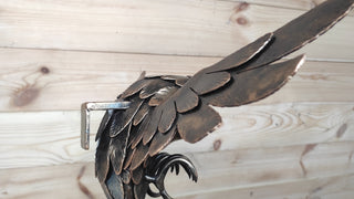 Hand Forged Iron Owl Wall Art: Woodland Sculpture