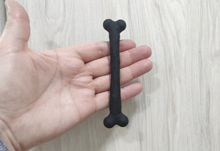 Handmade Bone-Shaped Door Handle: Black Metal Cabinet Knob