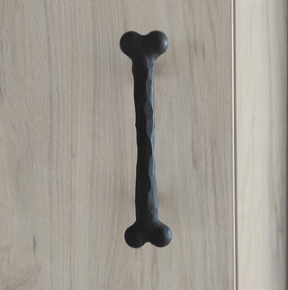 Handmade Bone-Shaped Door Handle: Black Metal Cabinet Knob