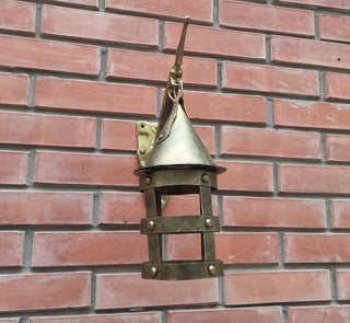 Wall lantern on a spear, medieval lamp, primitive light, rustic lamp, Viking Style, hanging lamp