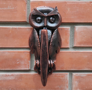 Forged Iron Owl Barn Door Handle: Farmhouse Animal Door Pull