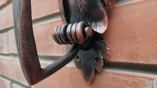 Forged Iron Owl Barn Door Handle: Farmhouse Animal Door Pull