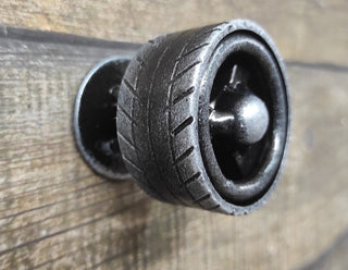 Wheel Door Handles: Metal Transport Decor, Boys Bedroom (Set of 2)
