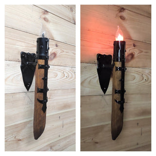 Hand Forged Medieval Wall Light: Viking Sconce Torch