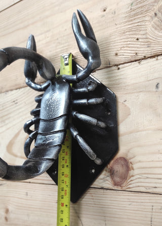 Hand Forged Scorpion Door Handle: Unique Iron Barn Door Pull