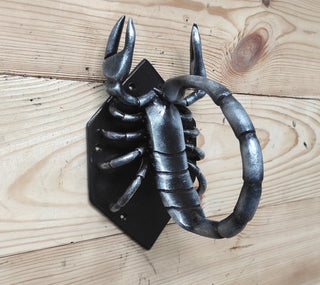 Hand Forged Scorpion Door Handle: Unique Iron Barn Door Pull