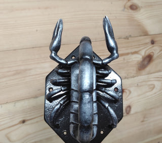 Hand Forged Scorpion Door Handle: Unique Iron Barn Door Pull