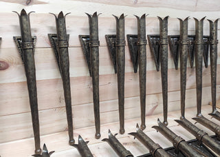 Hand Forged Wrought Iron Viking Torch Wall Sconce