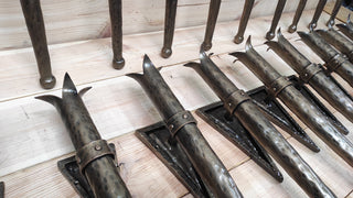 Hand Forged Wrought Iron Viking Torch Wall Sconce