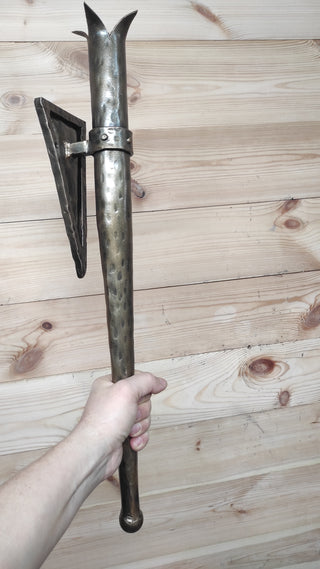 Hand Forged Wrought Iron Viking Torch Wall Sconce
