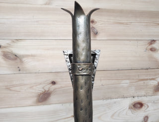 Hand Forged Wrought Iron Viking Torch Wall Sconce