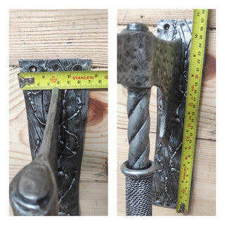 Forged Iron Axe Door Handle: Viking Barn Door Pull