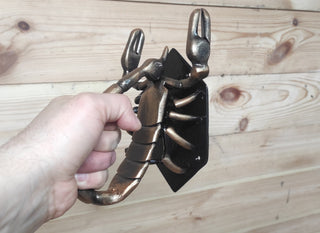 Handcrafted Scorpion Iron Door Handle: Unique Barn Door Pull