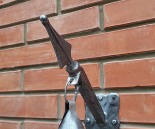 Hand Forged Wall Lantern on Spear: Medieval Viking Style Lamp