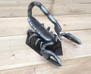 Hand Forged Scorpion Door Handle: Unique Iron Barn Door Pull