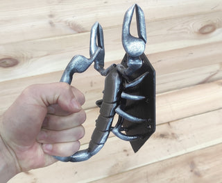 Hand Forged Scorpion Door Handle: Unique Iron Barn Door Pull