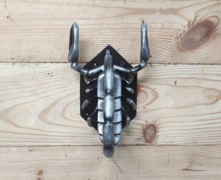 Hand Forged Scorpion Door Handle: Unique Iron Barn Door Pull