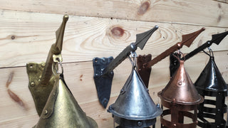 Hand Forged Wall Lantern: Medieval Viking Style Spear Light