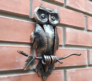 Handmade Iron Owl Key Holder: Rustic Wall Decor, Key Hooks