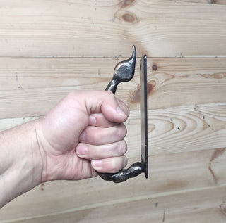 Hand Forged Iron Scorpion Tail Door Handle: Unusual Barn Door Decor