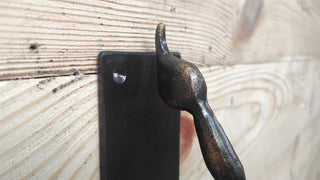 Hand Forged Iron Scorpion Tail Door Handle: Unusual Barn Door Decor