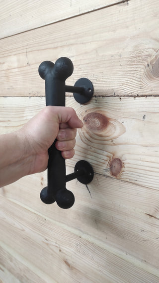 Door handle dog bone, barn door handle, door handle, metal handle, hand forged handle