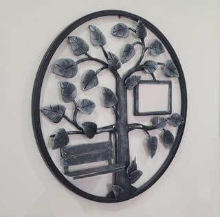 Hand Forged Family Tree Metal Photo Frame: Personalized Home Decor