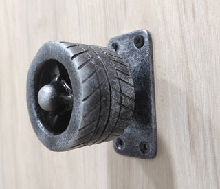 Hand-Forged Metal Tire Door Handle - Transport Decor, wheel knob