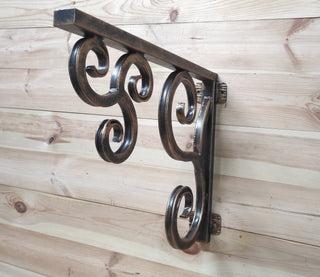Wrought Iron Pendant Light Bracket: Hand Forged Bronze Wall Hook