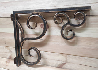 Wrought Iron Pendant Light Bracket: Hand Forged Bronze Wall Hook