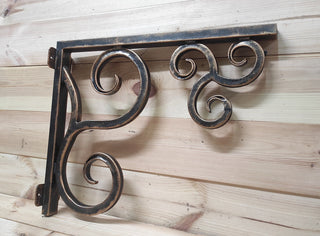 Wrought Iron Pendant Light Bracket: Hand Forged Bronze Wall Hook