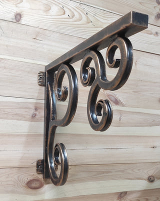 Wrought Iron Pendant Light Bracket: Hand Forged Bronze Wall Hook