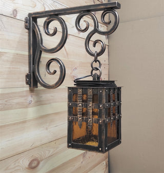 Handmade Forged Medieval Wall Lantern: Rustic Gothic Light Fixture