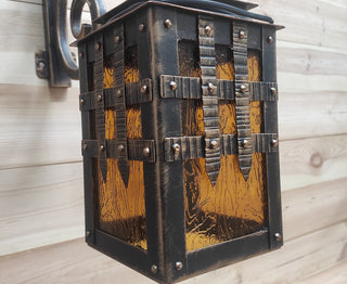 Handmade Forged Medieval Wall Lantern: Rustic Gothic Light Fixture