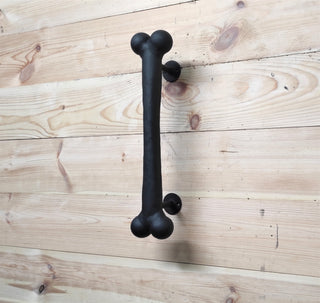 Hand Forged Dog Bone Door Handle: Large Metal Barn Door Pull