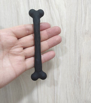 Handmade Bone-Shaped Door Handle: Black Metal Cabinet Knob