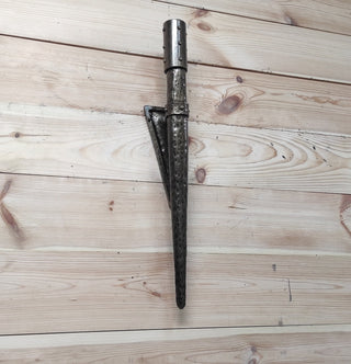 Hand Forged Wrought Iron Viking Torch Sconce - Medieval Wall Light