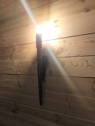 Hand Forged Wrought Iron Viking Torch Sconce - Medieval Wall Light