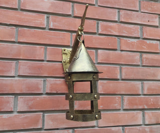 Wall lantern on a spear, medieval lamp, primitive light, rustic lamp, Viking Style, hanging lamp