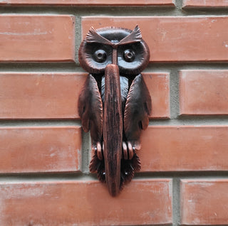 Forged Iron Owl Barn Door Handle: Farmhouse Animal Door Pull