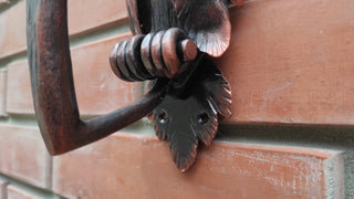Forged Iron Owl Barn Door Handle: Farmhouse Animal Door Pull