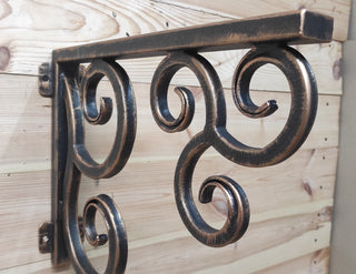 Wrought Iron Wall Bracket: Bronze Pendant Light Hook, Plant Pot Hanger