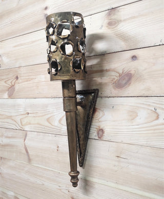 Hand Forged Viking Sconce Torch: Medieval Wall Light