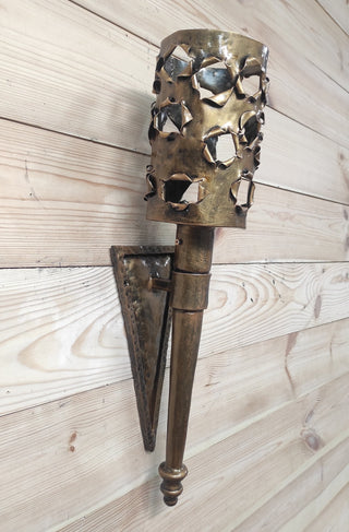 Hand Forged Viking Sconce Torch: Medieval Wall Light