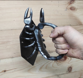 Hand Forged Scorpion Door Handle: Unique Iron Barn Door Pull