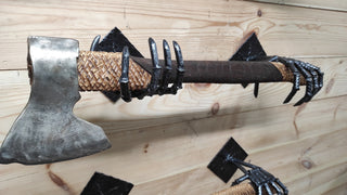 Axe Wall Holder,Skeleton Hands, axe stand, axe holder, handmade holder, iron axe holder