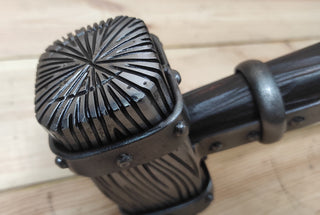 Hand Forged Wrought Iron Viking Hammer: Decorative Thor Hammer