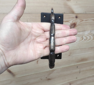 Hand Forged Iron Scorpion Tail Door Handle: Unusual Barn Door Decor