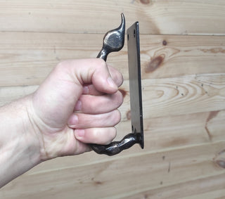 Hand Forged Iron Scorpion Tail Door Handle: Unusual Barn Door Decor