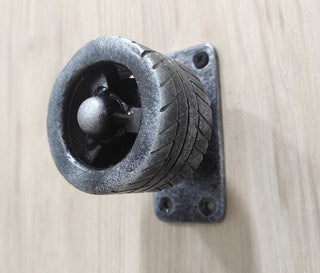 Hand-Forged Metal Tire Door Handle - Transport Decor, wheel knob
